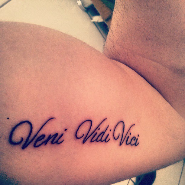 Veni Vidi Vici.  Vim Vi Venci  #zyzz #tattoo, brunosantoslove2013
